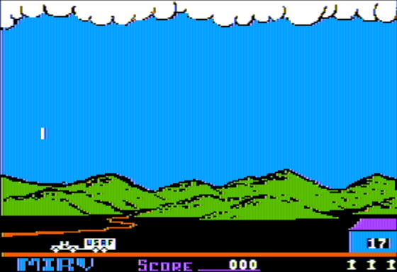 MIRV (Apple II) screenshot: 17 Missiles Collected
