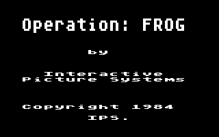 Operation: Frog (Commodore 64) screenshot: Title Screen.