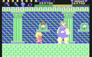 Wonder Boy (Commodore 64) screenshot: 7th boss.