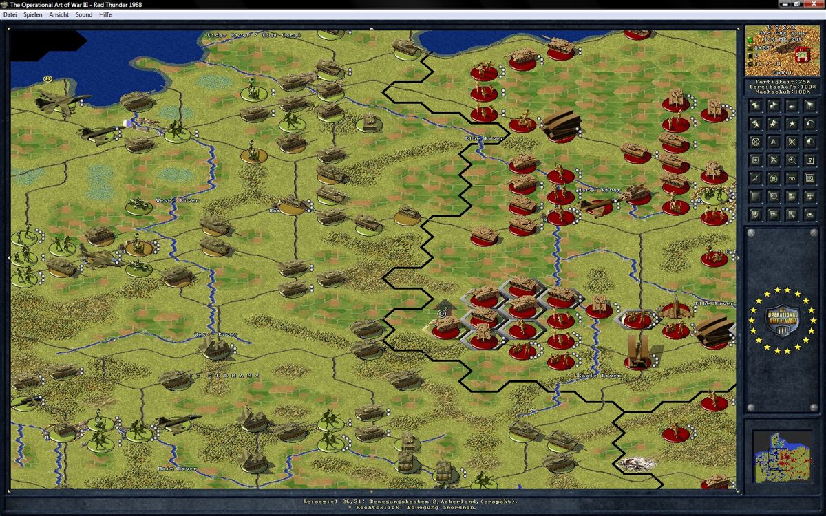 Norm Koger's The Operational Art of War III (Windows) screenshot: Red Thunder