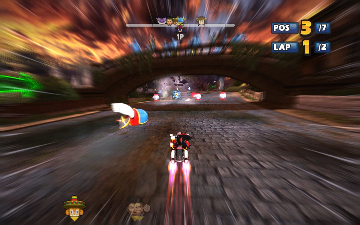 Sonic & SEGA All-Stars Racing (Windows) screenshot: That's how you will see most of the game, since the boost is very important.