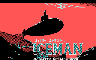 Code-Name: Iceman (DOS) screenshot: Title screen (CGA card with RGBI monitor - 4 Color Mode)