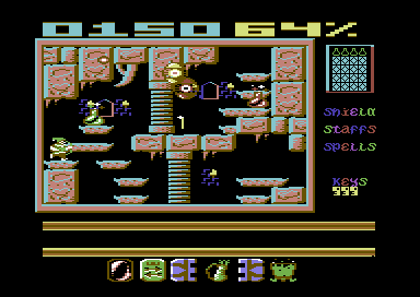 Elven Warrior (Commodore 64) screenshot: Underground