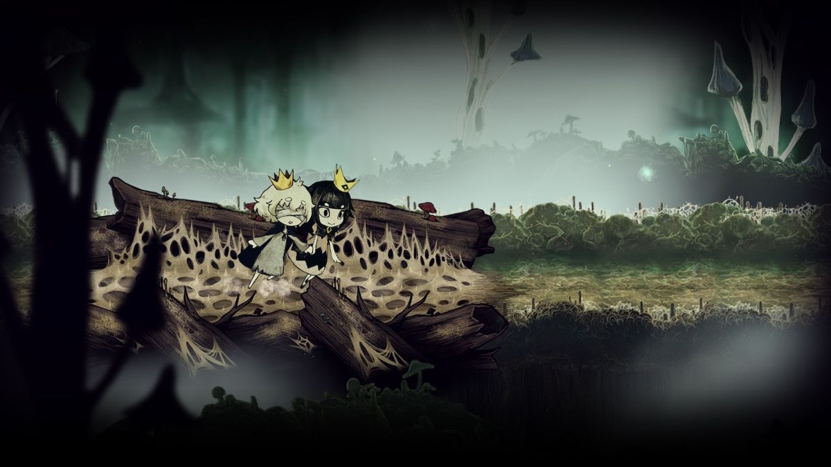 The Liar Princess and the Blind Prince (Nintendo Switch) screenshot: Both the princess and the prince move slowly when going through cobwebs.