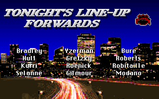 NHL Hockey (DOS) screenshot: Tonight's line-up