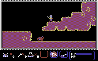 Curse of Babylon (Commodore 64) screenshot: Exploring Deeper.