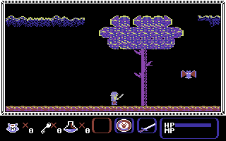 Curse of Babylon (Commodore 64) screenshot: Start of your quest.