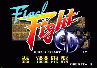 Final Fight (SEGA CD) screenshot: Title Screen