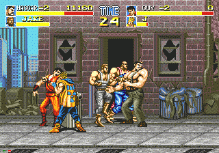 Final Fight (SEGA CD) screenshot: Four on Two