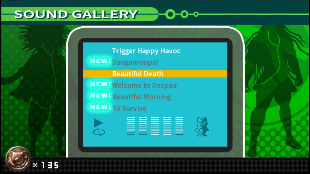 Danganronpa: Trigger Happy Havoc (Windows) screenshot: Music player