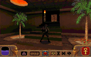 Powerslave (Official Beta Version) (DOS) screenshot: As in other Build engine games, it is possible to switch to the third-person view.