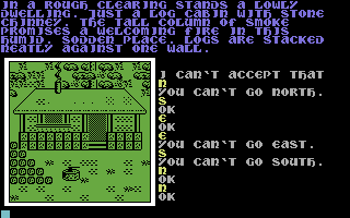 Souls of Darkon (Commodore 64) screenshot: A lowly dwelling.