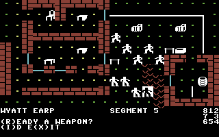 Six-Gun Shootout (Commodore 64) screenshot: Let the shoot-out begin.