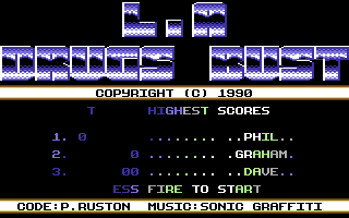 L.A. Drugs Bust (Commodore 64) screenshot: Title Screen.
