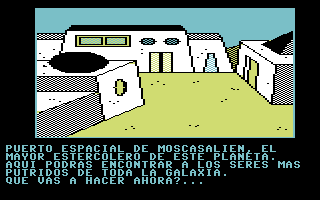 La Guerra de las Vajillas (Commodore 64) screenshot: Buildings.