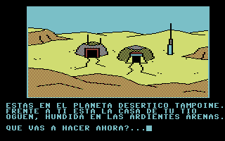 La Guerra de las Vajillas (Commodore 64) screenshot: Start of your quest.