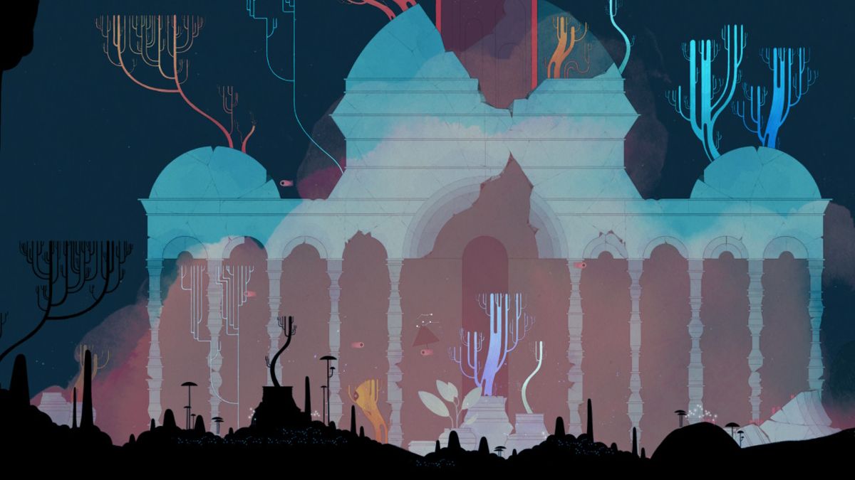 Gris (Nintendo Switch) screenshot: Underwater structure