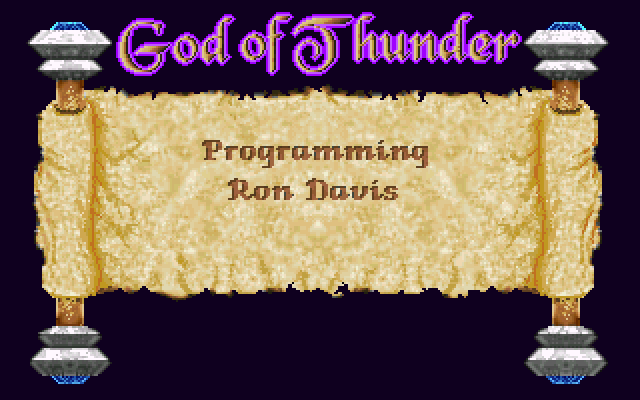 God of Thunder (DOS) screenshot: credits look