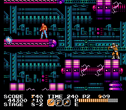 Vice: Project Doom (NES) screenshot: Electrified ascent