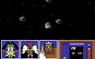 Count Duckula 2 Featuring Tremendous Terence (Commodore 64) screenshot: Avoid the asteroids.