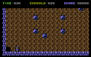 Emerald Mine II (Commodore 16, Plus/4) screenshot: Let's get some Emeralds.