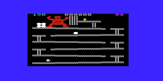 Monkey Kong (VIC-20) screenshot: Incoming Barrels