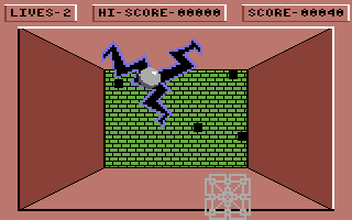 3-D Breakout (Commodore 64) screenshot: Missed.