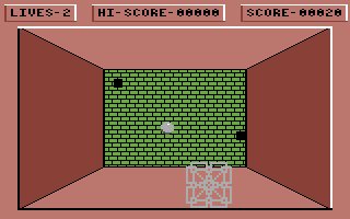 3-D Breakout (Commodore 64) screenshot: Hit the Ball.