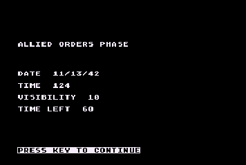 Warship (Atari 8-bit) screenshot: Allied Order Phase