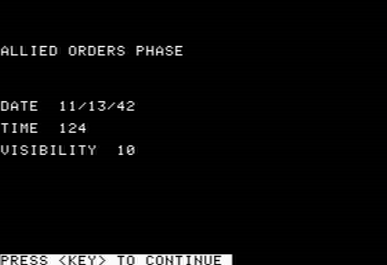 Warship (Apple II) screenshot: Allied Order Phase