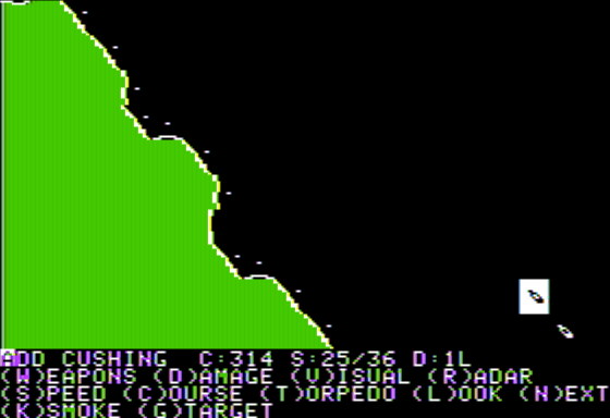 Warship (Apple II) screenshot: Giving Orders to My Convoy
