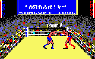 3D Boxing (Amstrad CPC) screenshot: Hit Him.