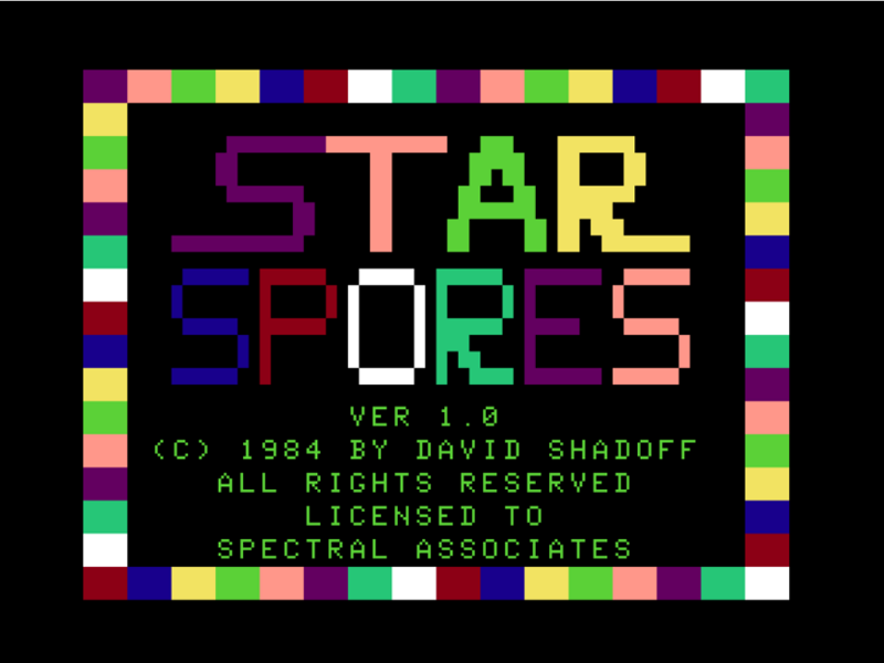 Star Spores (TRS-80 CoCo) screenshot: Title Screen