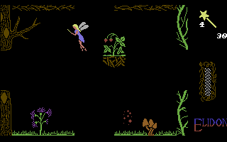 Elidon (Commodore 64) screenshot: Flying around.