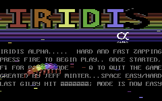 Iridis Alpha (Commodore 64) screenshot: Title Screen.