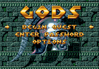 Gods (Genesis) screenshot: Title screen