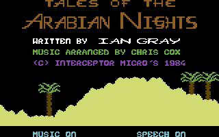 Tales of the Arabian Nights (Commodore 64) screenshot: Title Screen.
