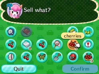 Animal Crossing: New Leaf (Nintendo 3DS) screenshot: Inventory screen