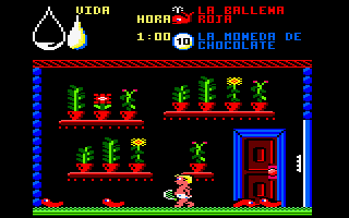 Herbert's Dummy Run (Amstrad CPC) screenshot: Plants.