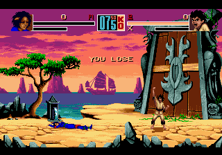 Shaq Fu (Genesis) screenshot: You are knocked out...