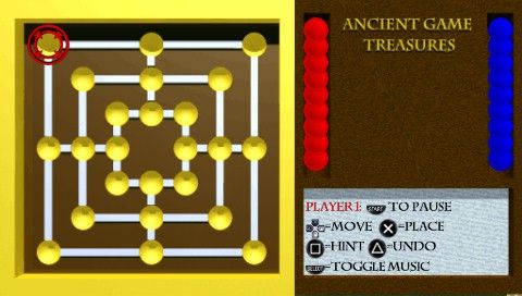 Ancient Game Treasures: Mill (PSP) screenshot: A puzzle in progress