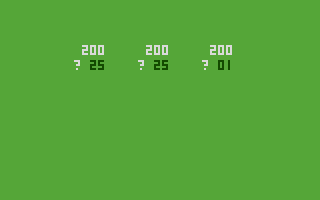 Blackjack (Atari 2600) screenshot: Three player game...place your bets!