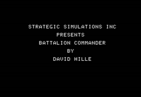 Battalion Commander (Apple II) screenshot: Introduction