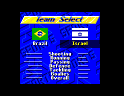 FIFA International Soccer (SEGA Master System) screenshot: Team Select