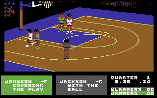 Accolade In Action (Commodore 64) screenshot: Fast Break