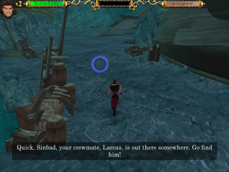 Sinbad: Legend of the Seven Seas (Windows) screenshot: Where in the world could Larcus go to?