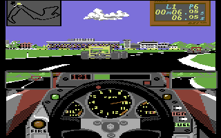 Accolade In Action (Commodore 64) screenshot: Grand Prix Circuit