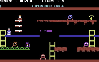 China Miner (Commodore 64) screenshot: Collecting the items.