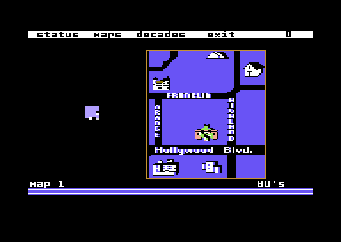 Ticket to Hollywood (Commodore 64) screenshot: 1980s Hollywood
