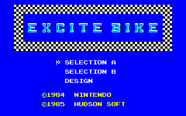 Excitebike (Sharp X1) screenshot: Title screen